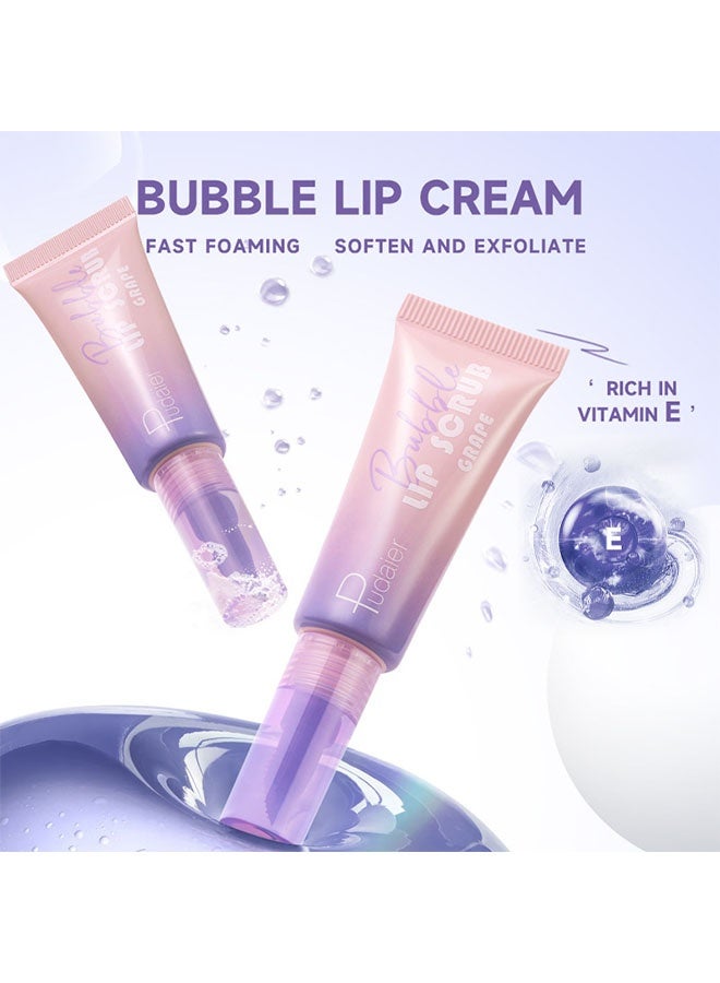 pudaier Bubble Lip Scrub -  Gentle Exfoliator for Soft, Smooth Lips, For Dry, Chapped Lips, Get Rid of Flaky Lips -Grape - Image 2