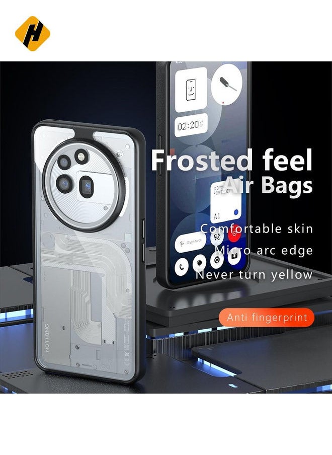 HuHa Protective Cover For Nothing Phone 3a Pro Armor Big Pore PC Hybrid TPU Phone Case (Transparent)  - Image 2