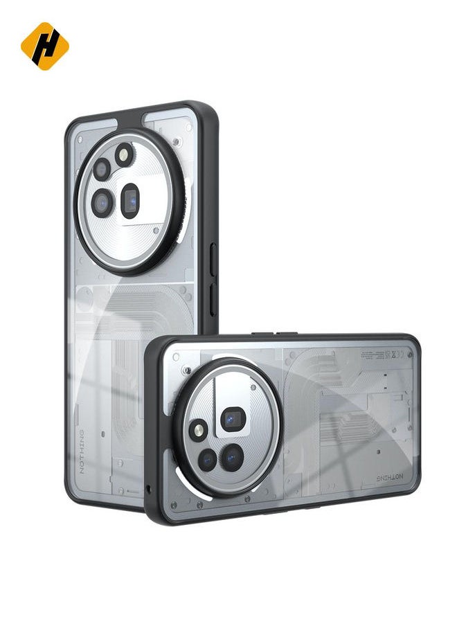 HuHa Protective Cover For Nothing Phone 3a Pro Armor Big Pore PC Hybrid TPU Phone Case (Transparent)  - Image 1