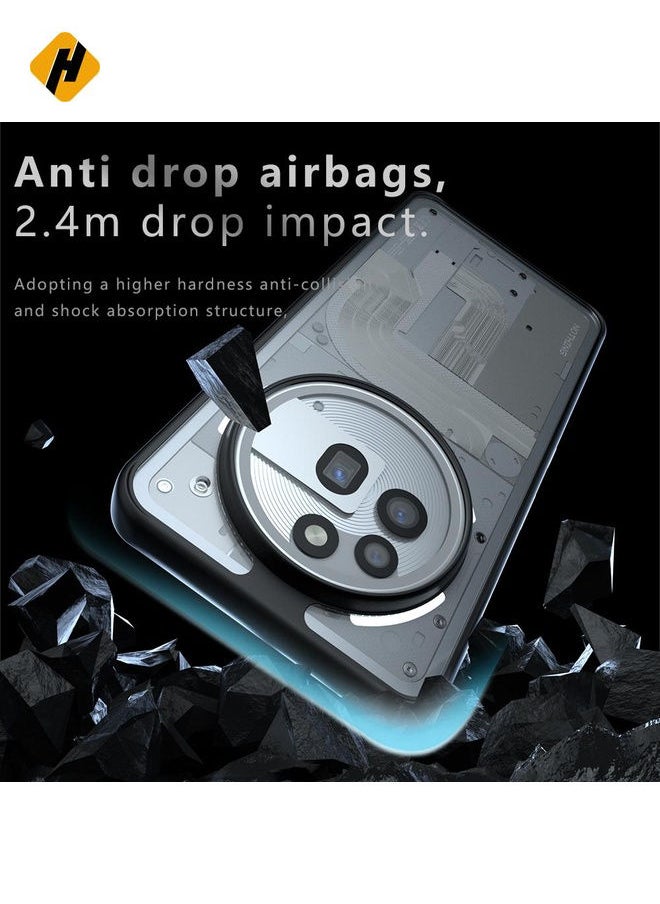 HuHa Protective Cover For Nothing Phone 3a Pro Armor Big Pore PC Hybrid TPU Phone Case (Transparent)  - Image 4