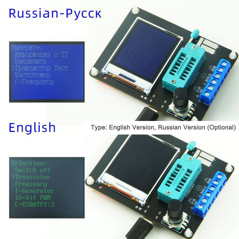 GM328A Transistor Diode SMT Component Tester 1.77inch TFT Display Capacitance ESR Voltage Frequency Meter PWM Squarewave Signal Generator Electronic Kit - Image 4
