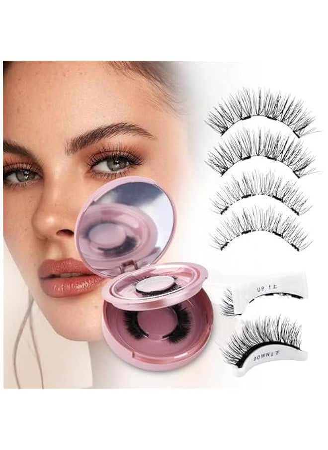 Wendy Lashes Magnetic Eyelashes with Applicator, Easy to Wear Lightweight Soft Reusable 2 Natural Style Pairs, No Glue Needed