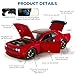 FRJV Car Toys for Boys 124 Diecast Cars Hellcat SRT Collectibles Model KitPull Back Metal Toy Car with Lights and SoundsToy Cars for Boys Age 47Red - Image 4