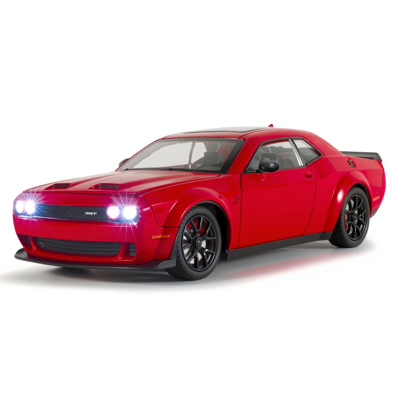 FRJV Car Toys for Boys 124 Diecast Cars Hellcat SRT Collectibles Model KitPull Back Metal Toy Car with Lights and SoundsToy Cars for Boys Age 47Red - Image 3