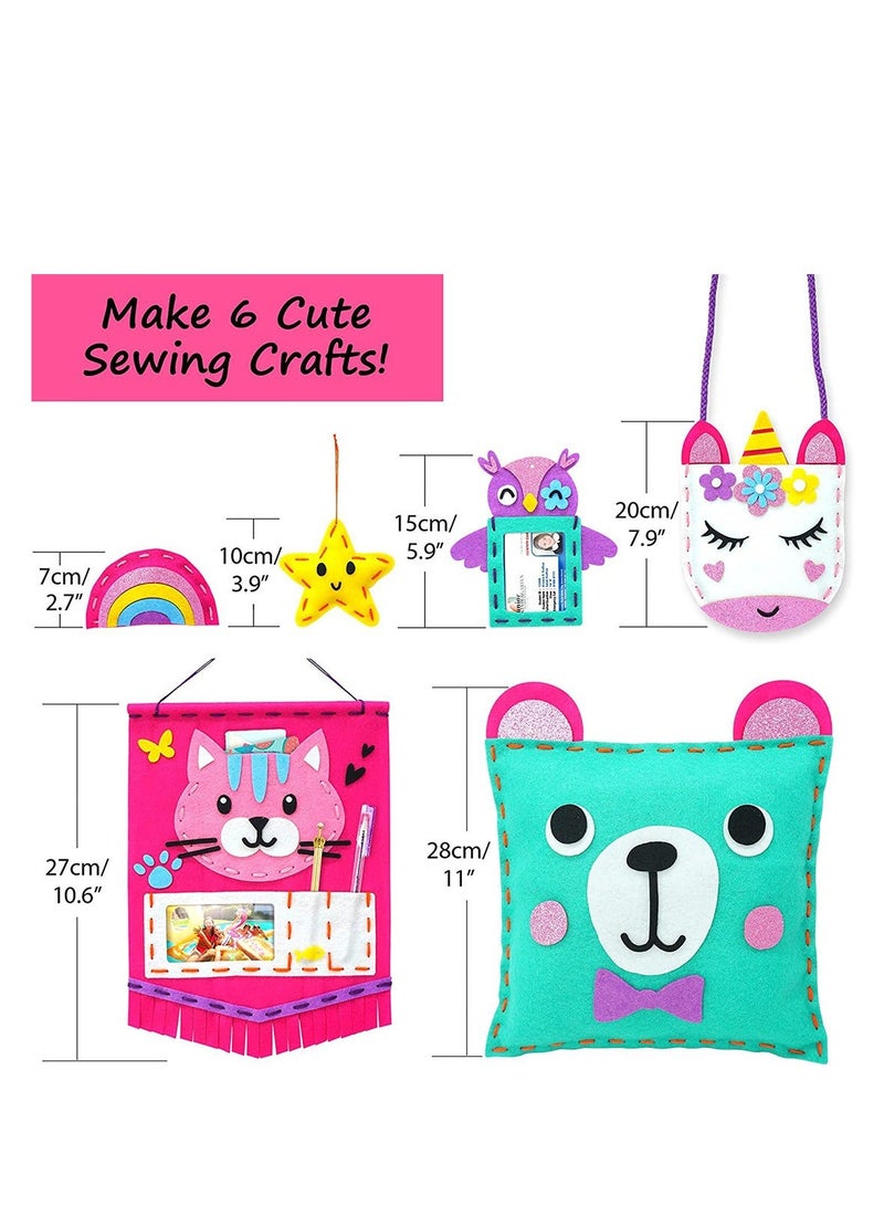 Generic Sewing Kit for Kids First Sewing Kit for Girls DIY Craft Kits Purse Bags Picture Frame Pen Holder Learn to Sew with Instructions and Sewing Supplies Toddler Gifts - Image 2