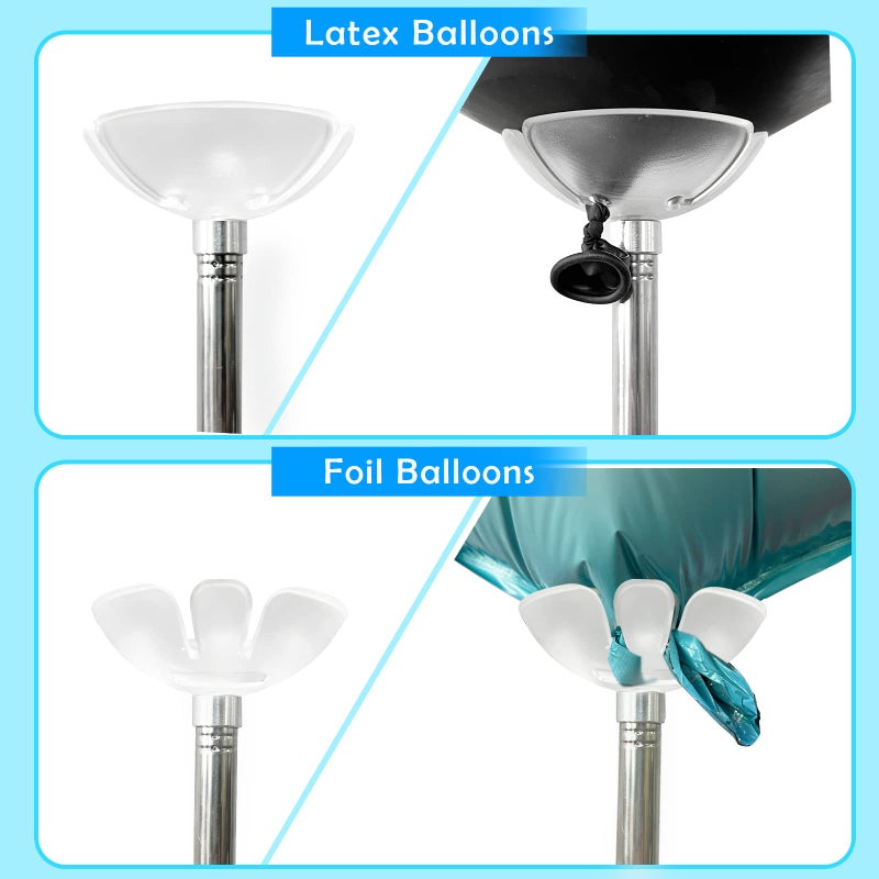 TEKXYZ Telescoping Balloon Stand Set of 4, 1.5ft to 7ft Free Adjustable Metal Balloon Column Stand for Party Decorations - Image 3