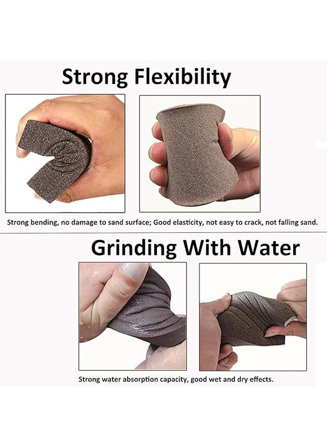 YJ Six-pack of sandpaper blocks, each pack contains 6 grit types: 60/80/120/220/180/150. Washable and reusable handmade sanding sponges, suitable for wood, drywall, and metal putty. - Image 4