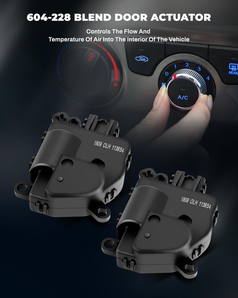 LUJUNTEC 2-Pack A/C HAVC Heater Blend Door Actuator Replacement for Ford/for Lincoln/for Mercury 2004-2018 - Direct Fit 604-228 4F2Z19E616FA - Air Recirculation & Temperature Control Motor Assembly - Image 1