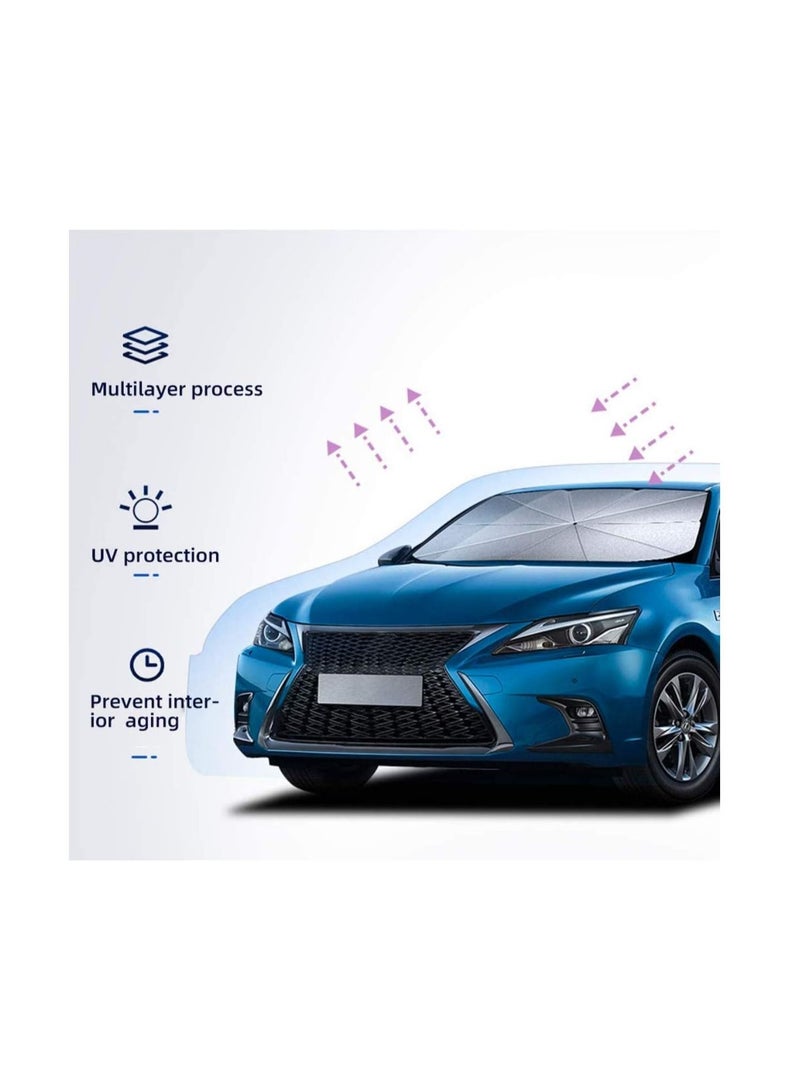 بلومنغ تايم حاجب شمس للسيارة حاجب للشمس من الأشعة فوق البنفسجية والحرارة واقي من الشمس عاكس قابل للطي مظلة بيلا شيلد - Image 4