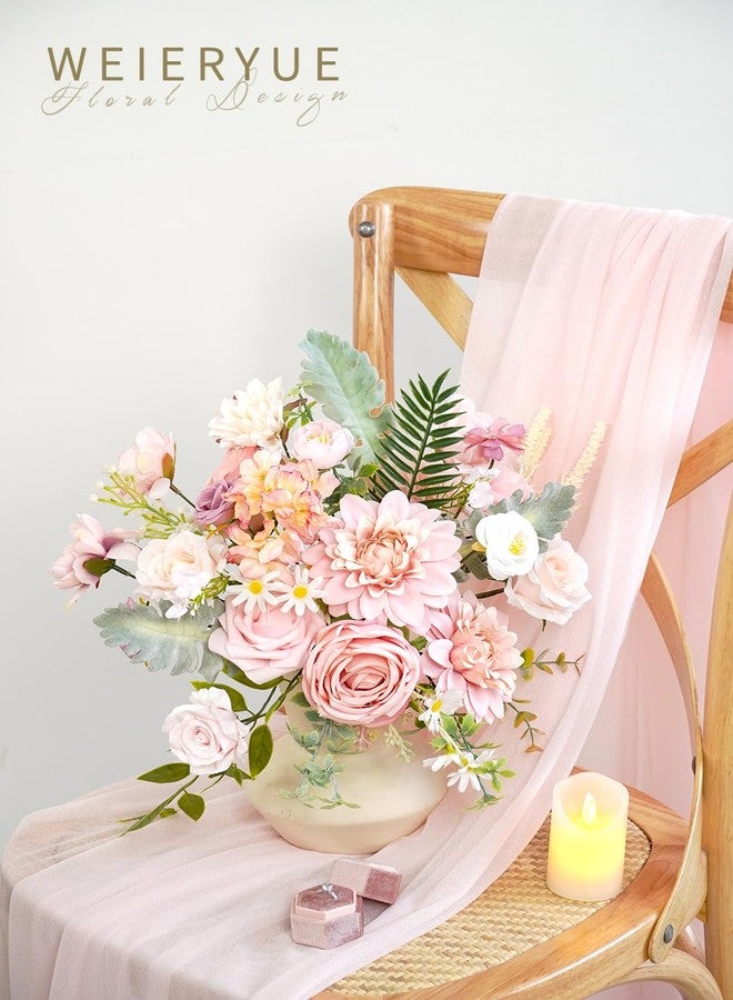 WEIERYUE Artificial Flower Box Set Silk Fake Flowers for DIY Centerpieces Cake Decorations, Wedding Bouquets, Boutonnieres, Home Decorations(Romantic Pink) - Image 3