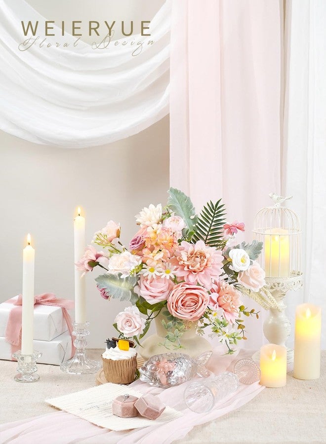 WEIERYUE Artificial Flower Box Set Silk Fake Flowers for DIY Centerpieces Cake Decorations, Wedding Bouquets, Boutonnieres, Home Decorations(Romantic Pink) - Image 2