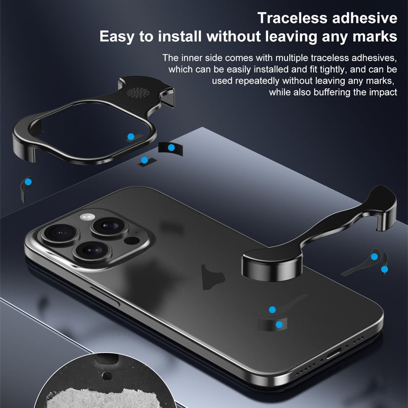 erorex For Iphone 14 Plus Aromatherapy Alloy Frameless Phone Case(Black) - Image 4