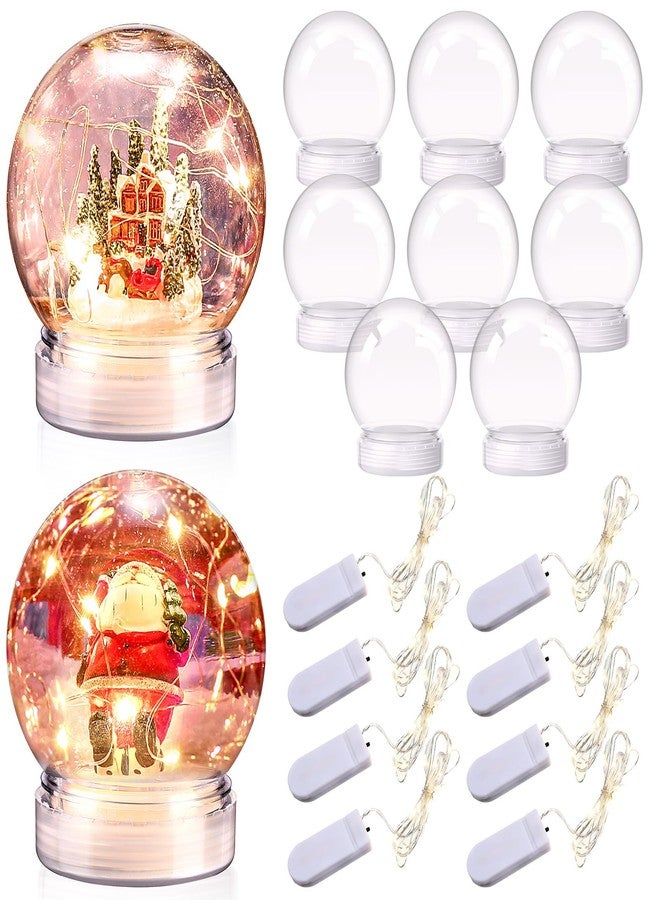 ياهيندا مجموعة ياهيندا المكونة من 8 كرات ثلجية، كرة مائية بلاستيكية شفافة مقاس 3.9 بوصة مع أضواء سلسلة بيضاء دافئة، مثالية لأعياد الميلاد، اصنعها بنفسك، جرة كرة ثلجية للأعمال اليدوية، ديكور منزلي، غرفة نوم، هدايا تذكارية، هدايا نباتية - Image 1
