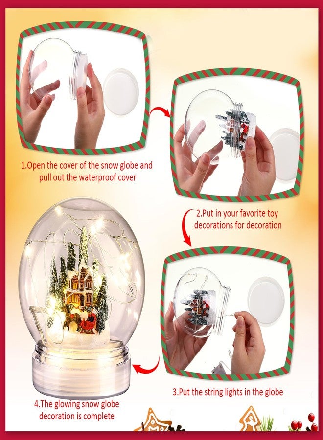 ياهيندا مجموعة ياهيندا المكونة من 8 كرات ثلجية، كرة مائية بلاستيكية شفافة مقاس 3.9 بوصة مع أضواء سلسلة بيضاء دافئة، مثالية لأعياد الميلاد، اصنعها بنفسك، جرة كرة ثلجية للأعمال اليدوية، ديكور منزلي، غرفة نوم، هدايا تذكارية، هدايا نباتية - Image 3