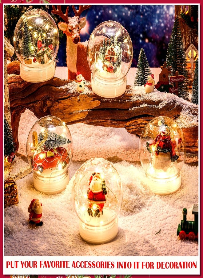 ياهيندا مجموعة ياهيندا المكونة من 8 كرات ثلجية، كرة مائية بلاستيكية شفافة مقاس 3.9 بوصة مع أضواء سلسلة بيضاء دافئة، مثالية لأعياد الميلاد، اصنعها بنفسك، جرة كرة ثلجية للأعمال اليدوية، ديكور منزلي، غرفة نوم، هدايا تذكارية، هدايا نباتية - Image 4