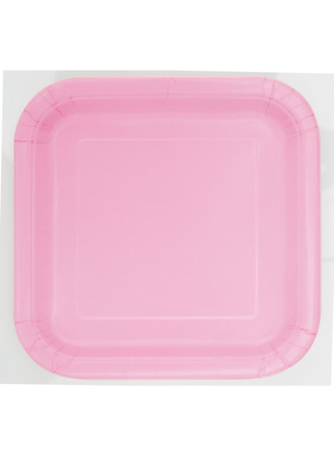 Unique 14 Lovely Pink Square Plates 9" - Image 1