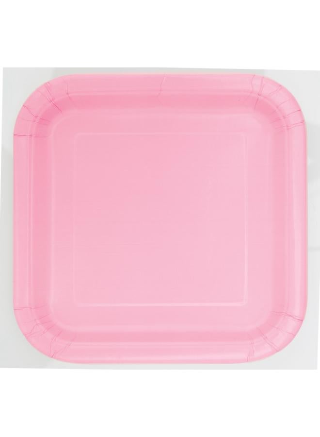Unique 14 Lovely Pink Square Plates 9" - Image 2