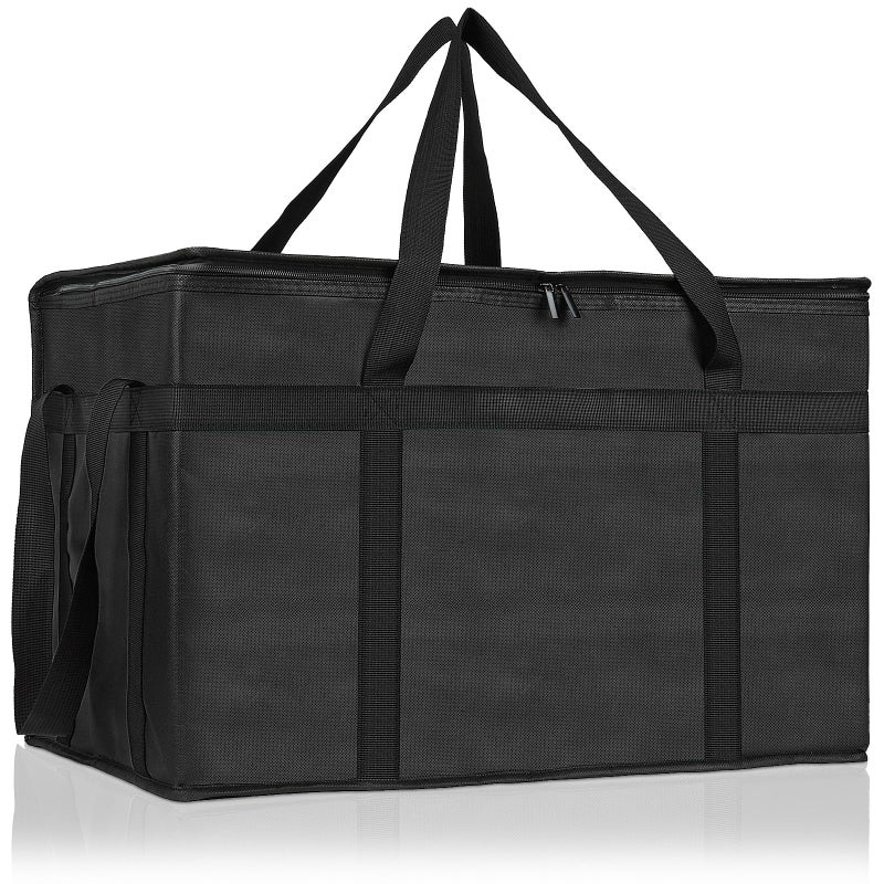 PEASUG Insulated Bags for Food Delivery XXXL Pizza Delivery Bags Large Capacity Cooler Bag Keep Food Warm for Grocery Shopping and Catering Foldable HeavyDuty Black - Image 2
