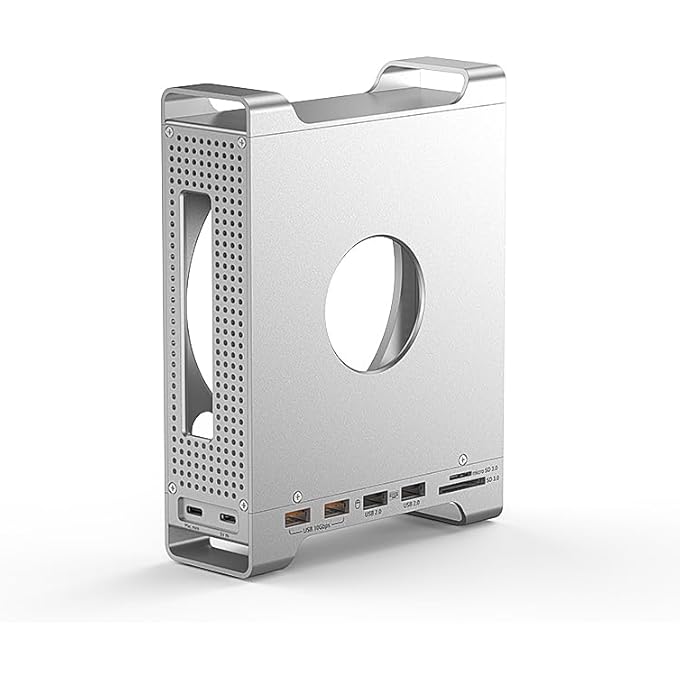 rayihni CASE FOR MAC MINI M4 DOCK WITH 10GBPS NVME M.2 SSD ENCLOSURE (UP TO 8TB), 9IN1 USB C HUB WITH 2X USB-A 10GBPS, 2X USB-A 2.0, 2X USB-C 10GBPS, SD/TF 3.0, DOCK & STAND FOR MAC MINI M4/M4 PRO - Image 1