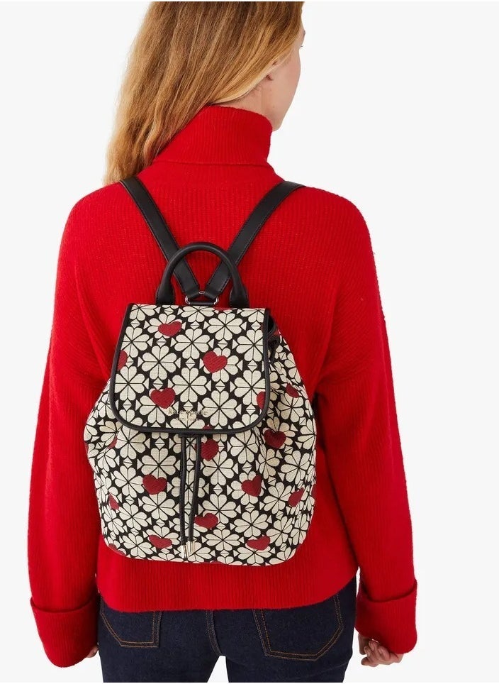 Kate Spade Kate Spade Spade Flower Jacquard Hearts Medium Flap Backpack - Image 5