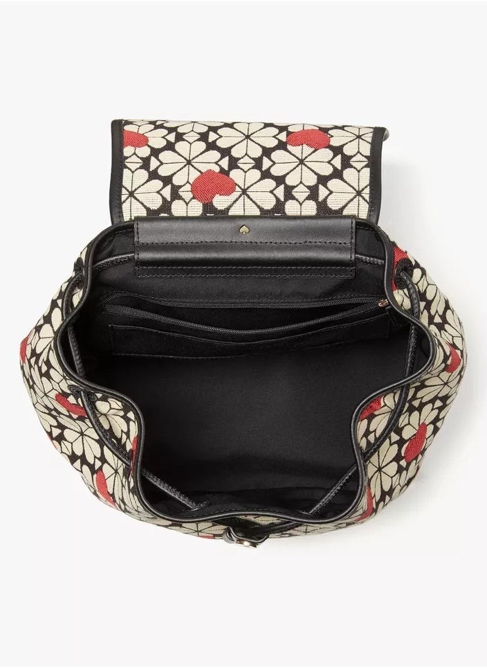 Kate Spade Kate Spade Spade Flower Jacquard Hearts Medium Flap Backpack - Image 4
