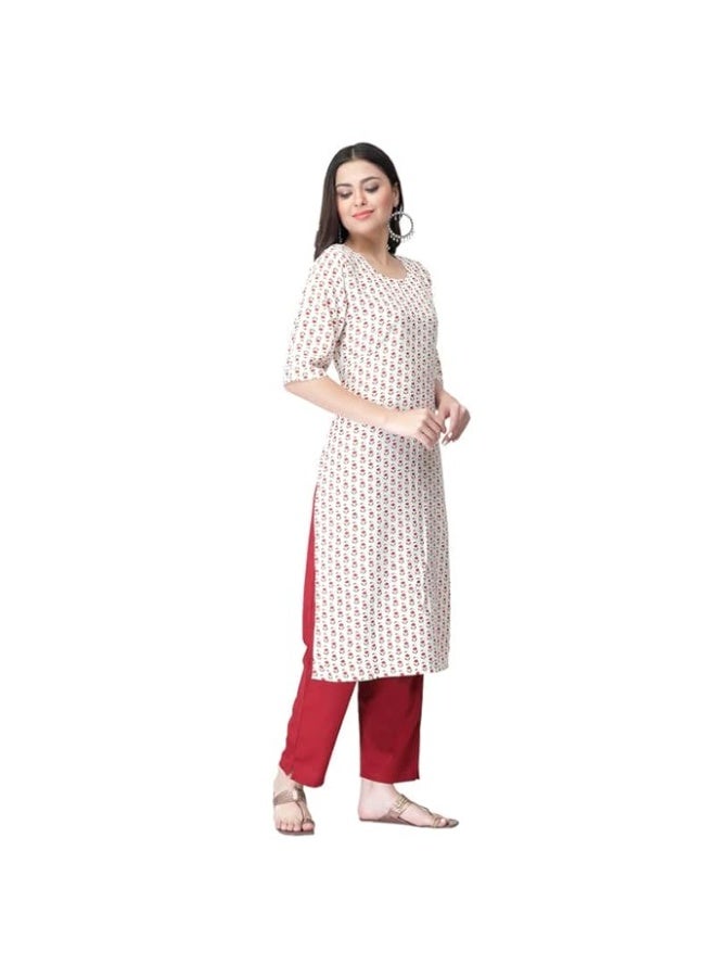 Pinkmint store Women's Crepe Straight Kurta and Pant Set 2XL - Image 4