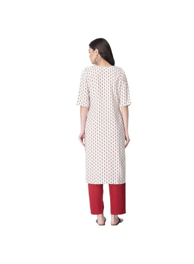 Pinkmint store Women's Crepe Straight Kurta and Pant Set 2XL - Image 2