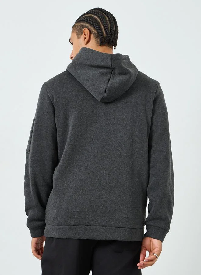 Take Two  Men Grey Half-Zip Hoodie with Kangaroo Pocket for Men | Best Price UAE