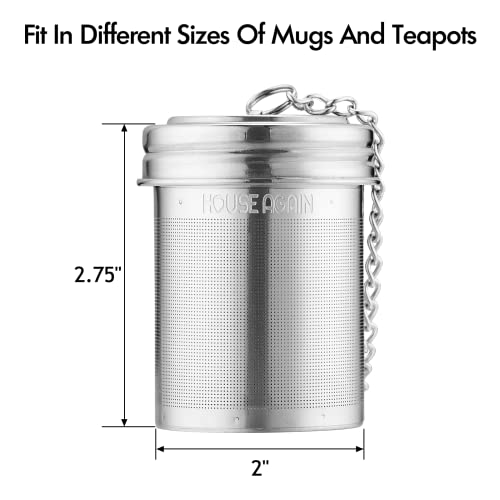 House Again Large Tea Infuser, Extra Fine Mesh Tea Strainers for Loose Tea, 18/8 Stainless Steel Tea Strainer with Extended Chain Hook, Tea Steeper for Brew Tea, Spices & Seasonings, for Multi Cups - Image 3