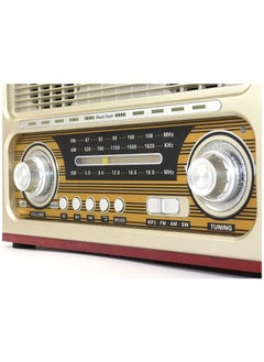 KEMAI Kemai MD-1800BT Vintage Style Wooden FM Radio With AM/FM/SW 3 Band DSP Radio With Bluetooth/USB/SD/TF Card Slot  - Image 3