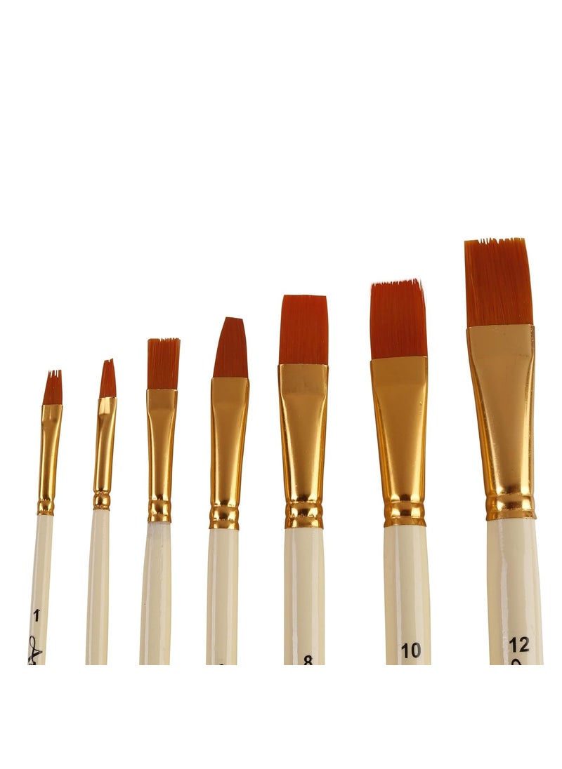 Arora Arora Synthetic Flat Tip Paintbrushes of 7pc for Watercolor and Acrylic Painting  - Image 4