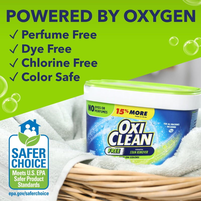 Oxiclean مسحوق مزيل البقع المتعدد الاستخدامات OxiClean Free، 3 رطل - Image 4