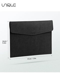 File Folder, PU Leather A4 Document Holder Organizer Filing Envelope Portfolio Case Tablet Sleeve with Magnetic Snap Closure for Home School Office Stationery (Black) - pzsku/Z620F99AC98614D1B18F3Z/45/_/1713001788/b8aea4c3-cf85-4fad-aaed-ec126da6d96f