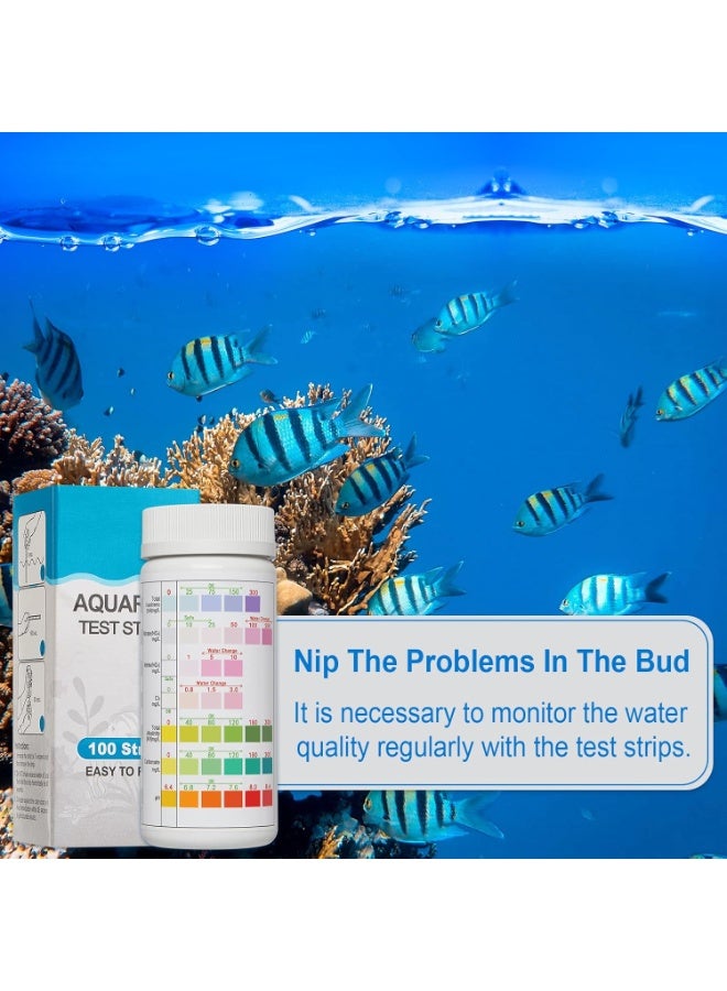 GMORO 7-in-1 Aquarium Test Strips, 100 Pieces, Premium Fiber, Hardness, Nitrate, Nitrite, Cl2, Total Alkalinity, Carbonate, pH, Fresh/Saltwater, Fish Tank/Pond - Image 4