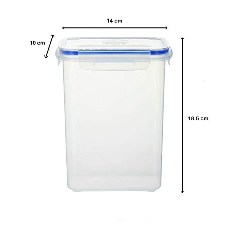 ENTITY Airtight Container Storage Set for Fridge, BPA Free Airtight Plastic Container for Kitchen Storage - 1550ml, Transparent (Pack of 4) - Image 2