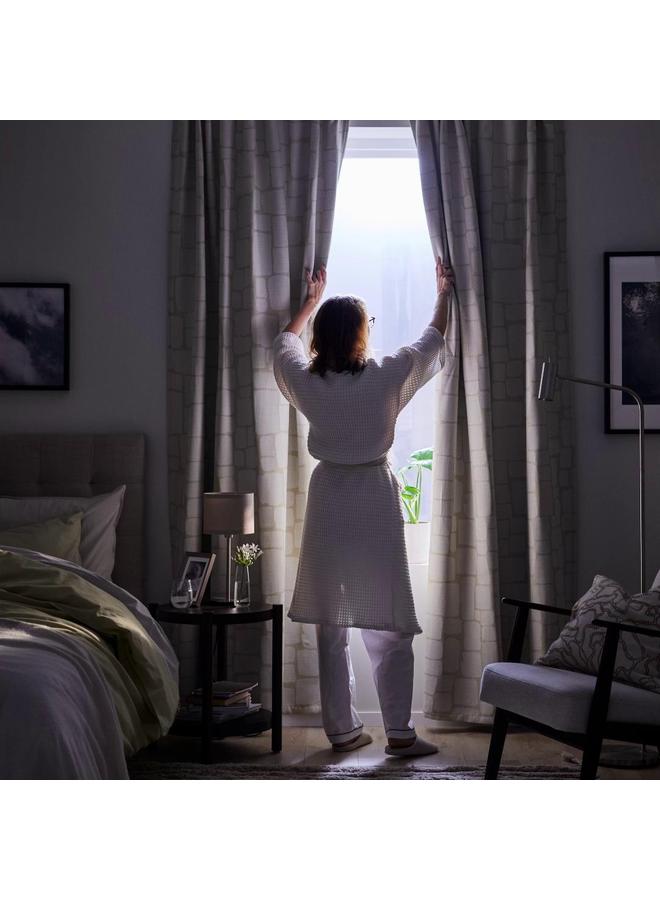 erorex Block-out curtains, 1 pair, beige/with heading tape, 145x300 cm - Image 2