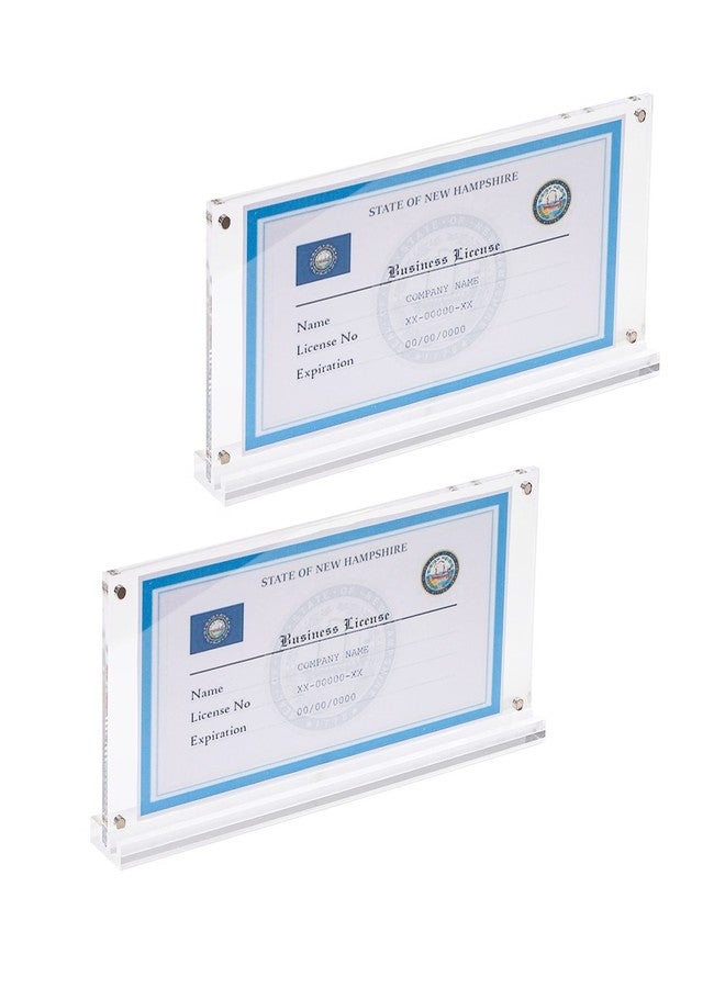 IEEK 2 Pack of Acrylic Business License Frame for 4x9 Business License Certificate Desk/Table Top Display,Clear Certificate Holder Panoramic Photograph Picture Frame,4x10 Inch - Image 1