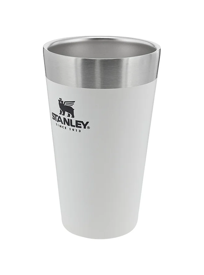 Stanley Stanley Adventure Stacking Beer Pint 0.47L / 16OZ Polar White â€“ Keeps Beer Cold for 4 Hours | Stainless Steel Beer Pint | Stacks Infinitely | Double Wall Vacuum Insulation | Dishwasher Safe