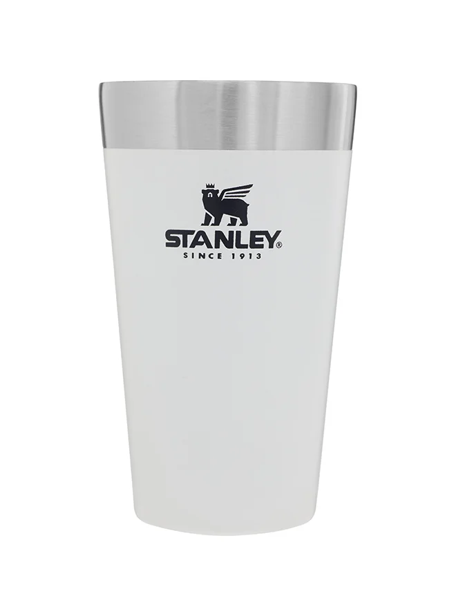 Stanley Stanley Adventure Stacking Beer Pint 0.47L / 16OZ Polar White â€“ Keeps Beer Cold for 4 Hours | Stainless Steel Beer Pint | Stacks Infinitely | Double Wall Vacuum Insulation | Dishwasher Safe