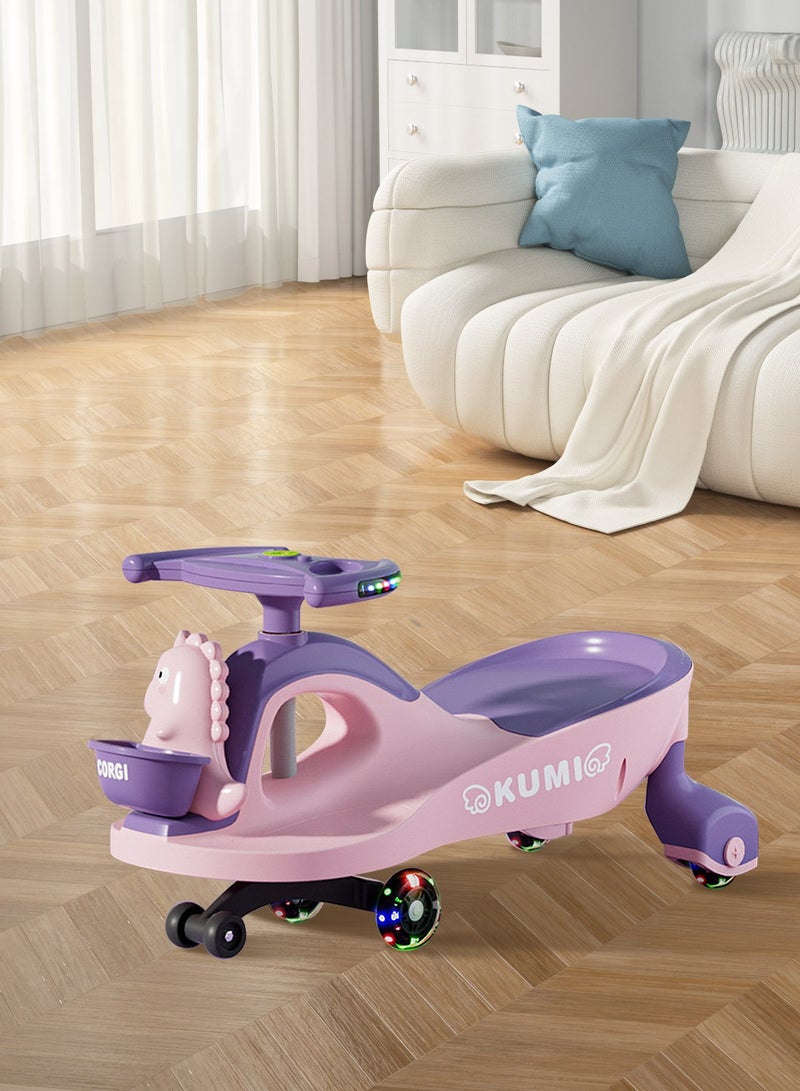 ياس! تو جو الأطفال التوازن الدراجة تويست سيارة خفيفة الوزن متينة الهواء الطلق داخل السيارة الأطفال ركوب على سيارة بلاش سيارة للفتيان والفتيات، مع الأضواء والموسيقى 360 درجة دوران العجلات - Image 3