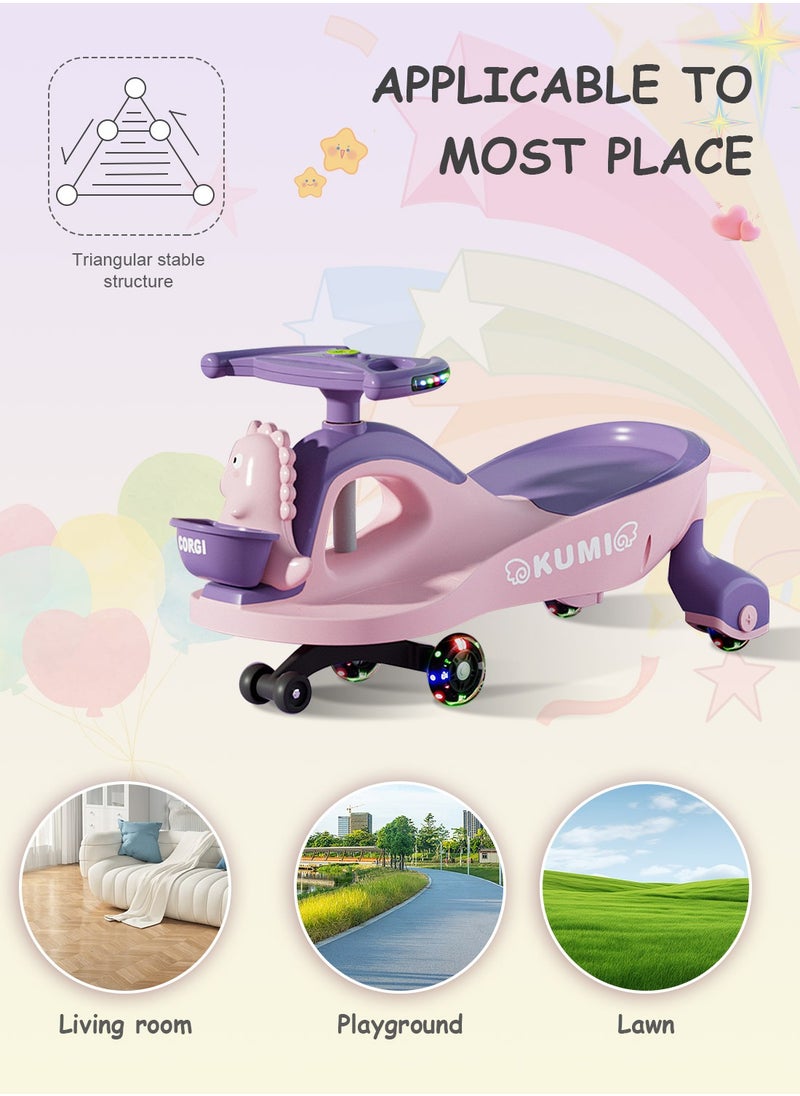 YES!TWOGO Ride on Push Car for Kids，Lightweight Balance Swing Car for Outdoor Indoor, with Silent Wheels and Storage Basket, for 1-6 Years Boys and Girls  - Image 3