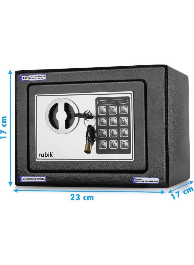 Rubik - Cash Deposit Drop Slot Safe Box Small with Key and Pin Code Option (Black) - Image 1