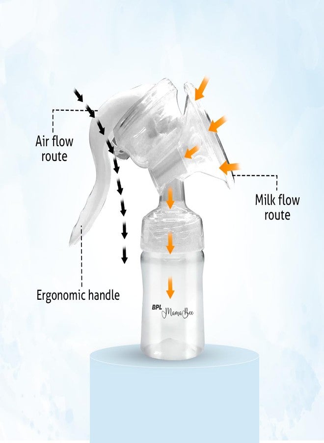 BPL Medical Technologies MamaBee Silicone Manual Breast Pump,Baby Milk Pump, Soft & Gentle - BPA Free (150 ML) - Image 4