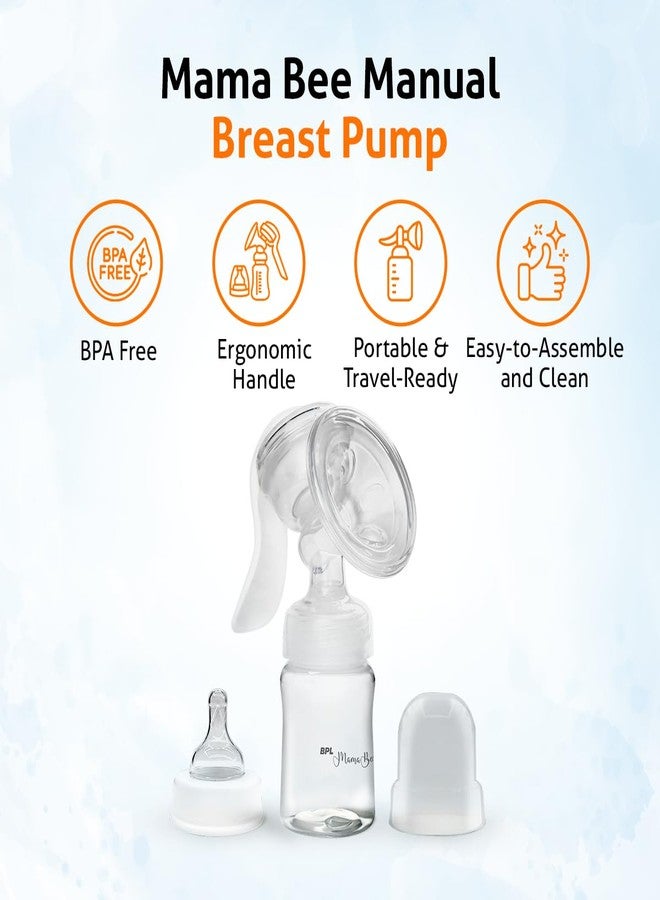 BPL Medical Technologies MamaBee Silicone Manual Breast Pump,Baby Milk Pump, Soft & Gentle - BPA Free (150 ML) - Image 2