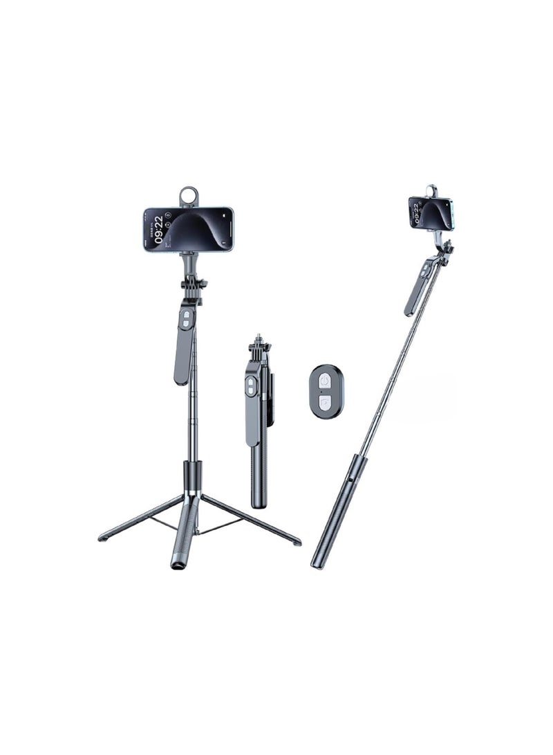 Selfie Stick Tripod 170CM with Wireless Remote – Extendable Phone Stand for Smartphones – Lightweight and Foldable Travel Tripod