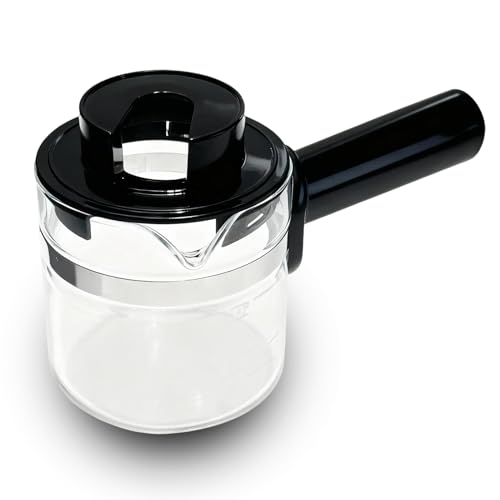 Allcup 4 Cup Espresso Glass Coffee Pot Replacement-Espresso Accessories Compatible with IMUSA, Hamilton Beach, Mr.Coffee, Breville, UNIVEN Espresso Machine,Black handle - Image 1