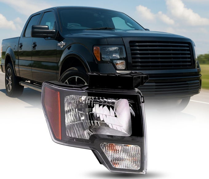 Headlamp Replacement For Ford F150 20092014 Halogen Headlight Assembly Set With Bulbs Rightpassenger Side Black Housing Fo2503287 Dl3Z 13008 Ec Dotsae Compliant