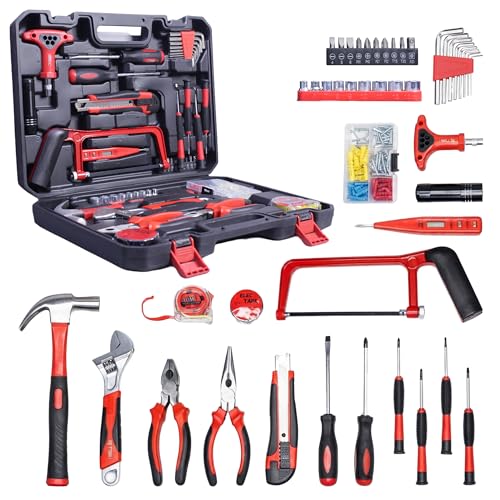 IBELL TOOLS IBELL TB145-9 145-Piece Socket Wrench Tool Kit | Complete Auto Repair & Home Tool Set with Ratchet, Sockets, Screwdrivers & Accessories | Heavy-Duty Chrome Finish with Storage Case (Orange/Black) - Image 1