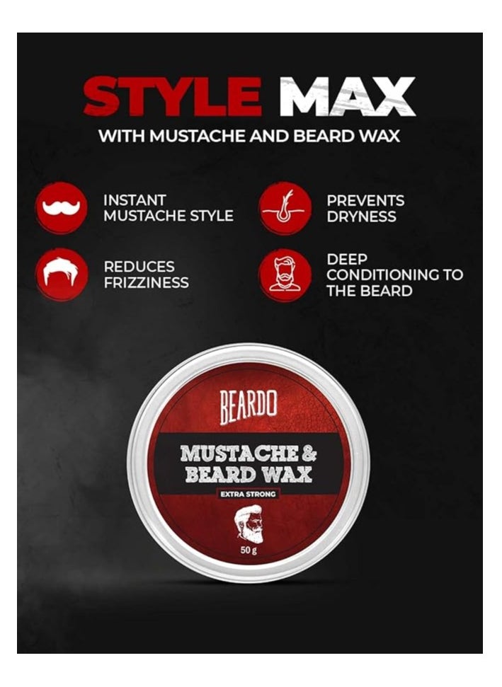 BEARDO Beardo Gift Box 5-in-1 | Activated Charcoal Facewash 100ml | Godfather Beard oil 30ml | Beardo Beard & Mustache Wax - Extra Strong 50g | Growth Roll on 8ml | Whisky Smoke Perfume for men EDP 8ml | Rakhi Gift for Brother | Friendship Day Gift  - Image 4