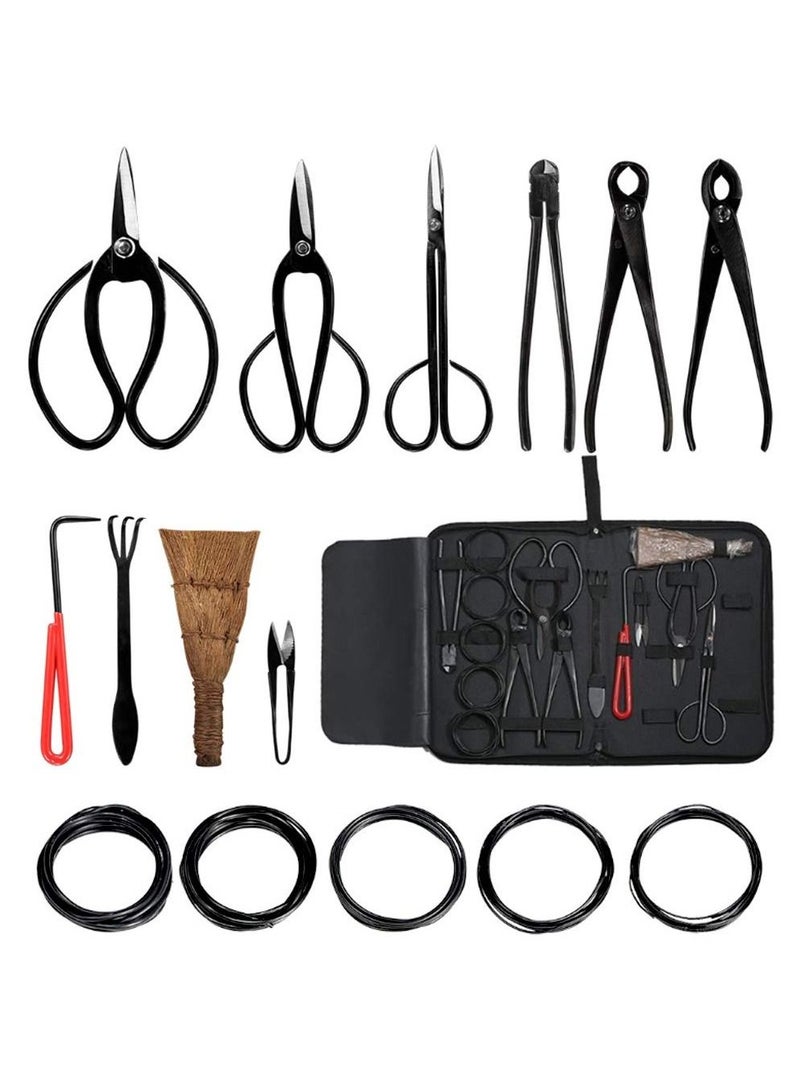 SYOSI Bonsai Tools and Supplies 10 Piece Indoor Garden Tree Shears Kit, Carbon Steel Scissor Cutter Shear Set Garden Plant Tools 10 Pcs - Image 1